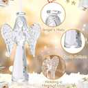 CroBlissful 6 Pcs Crystal Angel Figurine Mother's Day Birthday Gifts Glass Guardian Angel Ornaments Home Decor for Mom Women Men Christian Blessing(Elegant)