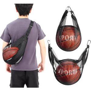Soulchen 3 pcs Single Ball Bag with Zipper Pocket Mesh Ball Storage Bag with Buckle Clip Sport Equipment Drawstring Sling Storage Net for Carrying Basketball Soccer Football Volleyball Soulchen 3 pcs Single Ball Bag with Zipper Pocket Mesh Ball Storage Bag with Buckle Clip Sport Equipment Drawstring Sling Storage Net for Carrying Basketball Soccer Football Volleyball