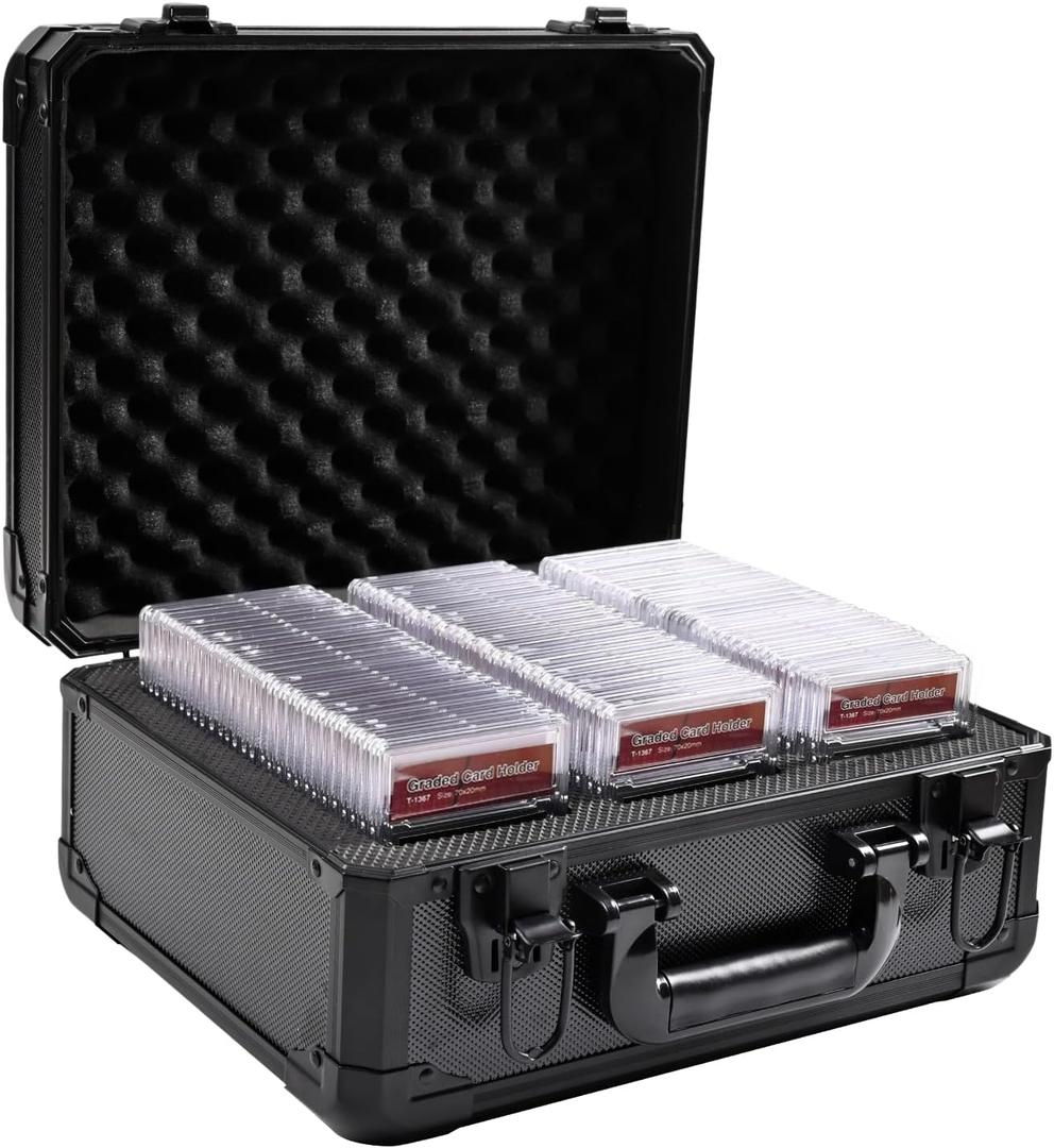 3ROW Graded Card Storage Box, PSA Slab Card Case for Graded Cards Sports Cards,Trading Card Case Holder Fits CSG, PSA,BGS and Toploaders