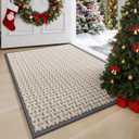 Door Mat 17"x30",Door Mat Indoor Entrance Dirt Resistant and Absorbent Non-Slip Rubber Backing Front Door Mats Washable Low-Profile Indoor Mats for Entryway, Inside Entrance Easy Clean Gray