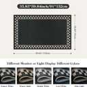 OJIA Easy Jute Outdoor Rug 3x5 Washable Rugs for Entryway, Checkered Border Black Front Door Rug Non-Slip Door Mats Indoor Outdoor Rugs Farmhouse 3x5 Area Rug for Porch Outside Patio Living Room