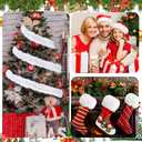 3 x 2 x 60 Inch Christmas Faux Fur Ribbon Craft Fur Strips Fake Fur Rolls White Long Plush for DIY Christmas Costume Gnome Beard Santa Claus Hair Xmas Tree Decor Family Party Supplies