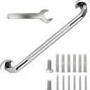 24 Inch Brushed Nickel Stainless Steel Handrail, Safety Grab Bars for Wall, 1.25 inch Diameter， Handicap Grab Bars for Bathroom, Shower, Toilet, RV Handrail, Stair Railing Indoor & Outdoor