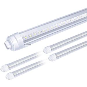 8ft Led Bulbs F96t12 HO T12 Led Bulb Replacement R17D Socket Fluorescent Fixtures, 40W 4000LM 6500K Daylight, Clear Lens, Garage Workshop (4 Pack)