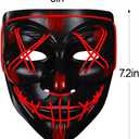 Led Light Up Scary Mask El Wire Mask for Halloween 3 Lighting Modes for Aldult Teens (One Size, Red)