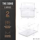 BINO | Plastic Storage Bins, Large - 2 Pack, Clear | THE SOHO COLLECTION | Pantry Organizers and Storage Containers | Fridge Organizer Bins | Kitchen Cabinet Organizer | Medicine Cabinet Bin