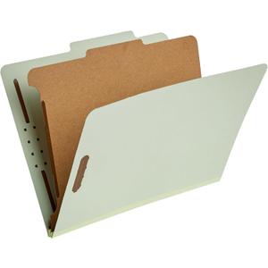 Amazon Basics Classification File Folders, 1 Divider, 2-Inch Embedded Fasteners, Letter Size for Documents, Light Green, 10-Pack