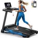 MERACH Foldable Treadmill with Incline, 7.5MPH Quiet Treadmills for Home with Double Deck Technology, 4 Silicone Shock Cushion, Heart Rate Monitoring,16.5" Wider Belt, APP, 6%Manual or 15%Auto Incline