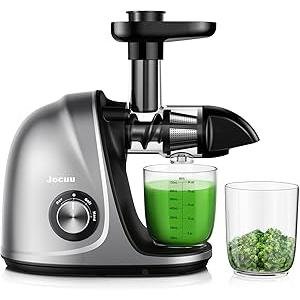 Jocuu Cold Press Juicer Machine with Large Feeding Chute, Slow Masticating Juicer Machines for Vegetables and Fruits with High Juicer Yield, BPA Free Whole Fruit Juicer Extractor Machine