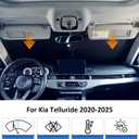 Windshield Sun Shade for Kia Telluride 2020-2025 Accessories, Car Front Window Sun Visor & Heat Shield | 240T Sunshade Protection Blocks UV Rays