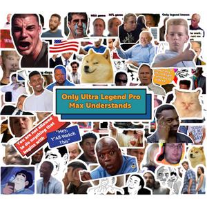 4 x 204 pcs Funny Meme Vinyl Stickers Pack, Classics Emotional Waterproof Stickers for Laptop, Bumper, Phone, Skateboard