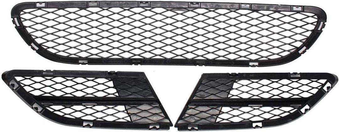 NewYall Set of 3 Front Lower Bumper Grille Grill for BMW 2009-2011 323i/328i xDrive/335i xDrive, 2009-2012 325i/328i/335i