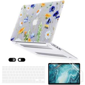 Case for MacBook Air 13 inch A1466 A1369 2010-2017 Release, 5 in 1 Matte Clear Hard Shell&Keyboard Cover&Screen Protector&Webcam Cover Compatible with Older Version Mac Air 13.3 inch - Floral