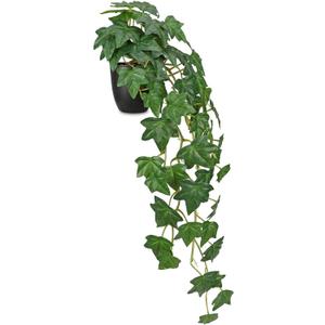 Fake Pothos Ivy Plant with Pot Artificial Green Leaves for Home Shelf Decor Indoor Silk Artificial Realistic Plant Large
