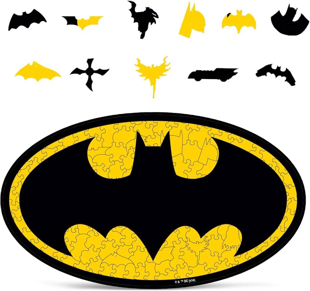 Crafthub DC Wooden Puzzles for Adults – A3 Size with 162 Pieces Wood Puzzles – Batman Logo – Jigsaw Puzzles with Unique Shapes – 8.7" x 15.3"