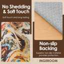 INGEROOM Washable Area Rugs for Living Room Vintage Large Area Rug 69 Boho Rug Non-Slip Carpet Machine Washable Area Rugs for Bedroom and Kitchen Made of Faux Wool Ruggable Rugs