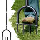 Colwelt Lawn Aerator Tool 38inch, Heavy Duty Grass Spike Aerator for Compacted Soil Aeration, Manual Lawn Air Aerators Tool with,Wide Foot Plate, Rugged Steel Spikes 3.5 in Length, 2/5 in Dia.