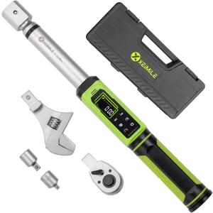 Adjustable Digital Torque Wrench 1/2" Drive-2.2-147.5Ft.Lb/3-200N.m, Interchangeable Electronic Torque Wrench with 40mm Open End,2% Accuracy for HVAC, Automotive, Moto and Narrow Pipeline