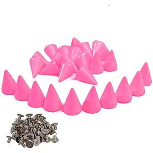 Gdeal Metal Bullet Rivet Stud Spikes,7x10mm Colored Metal Screw Back Rivet,Cone Bullet Spikes,DIY Leathercraft Findings (Rose Red)