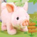 Liberty Imports My Pet Pig, Electronic Plush Piggy Toy Piglet that Walks, Wags Tail, Wiggles Nose, and Makes Oink Sounds for Kids, Boys, Girls