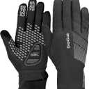 GripGrab Ride Waterproof Winter Cycling Gloves Windproof Thermal Padded Fleece Lined Cold Weather Warm Bicycle Glove (Large, Black)