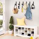 2 x DECLUTTR 10 Pack Coat Hooks, Heavy Duty Wall Hooks for Hanging Coats, Black Towel Hooks Wall Mounted for Key, Towel, Bags, Cup, Hat