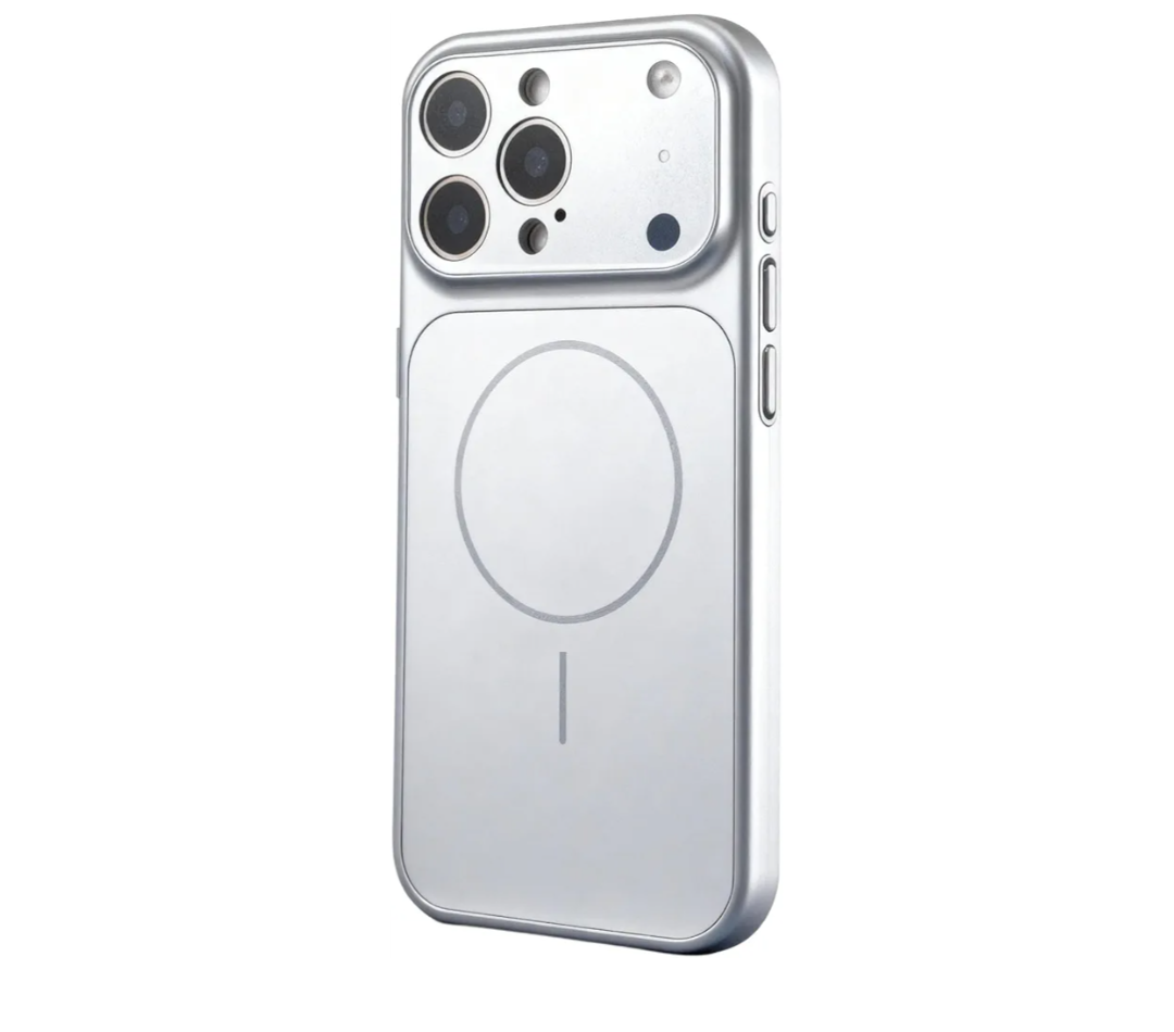 Designed Magnetic Series for iPhone 16 Pro Max Case, [Compatible with MagSafe][Tempered Glass Camera Lens Protection], Luxury Matte Military Grade Drop Protective Hard PC Shockproof Cover, Silver