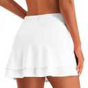Stelle Tennis Skirts for Women Athletic Skirt with Shorts Golf Skort Pocket High Waisted Skorts Workout Pickleball(White, Size Medium)