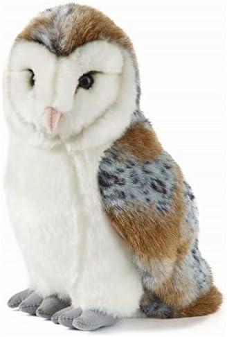 Living Nature Large Barn Owl Stuffed Animal | Fluffy Owl | Soft Toy Gift for Kids | 10 inches
