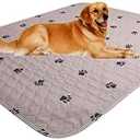 SincoPet Washable Dog Pee Pads with Puppy Grooming Gloves,Puppy Pads,Reusable Pet Training Pads,Large Dog Pee Pad,Waterproof Pet pads for dog Bed Mat,Super Absorbing Whelping Pads, Brown (54x54 Inch (Pack of 2))