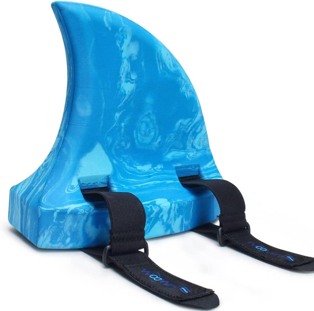 Swimming Shark Fins, EVA Back Float Safety Swimming Trainer with Adjustable Belts, Swim Floaties for Sport Pool Lesson, Small
