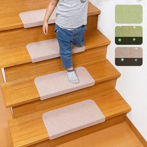 Carpet Stair Treads Indoor for Hardwood Floor 4 PCS Washable Anti Slip Stair Mats with Bullnose Beige, Non-Slip Vacuum Tech Stair Pads for Pets and Family Removable