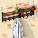 29'' Rustic Coat Rack Wall Mount with Shelf, Solid Wood Coat and Key Hanger with 11 Metal Hooks, Farmhouse Wall Organizer for Mail, Entryway Wall Hangers for Hats, Clothes, Backpacks, Mudroom