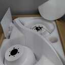 Ceiling Fans with Lights, 46-inch Modern Low Profile Ceiling Fan with Light and Remote App Control, Flush Mount, Quiet DC Reversible, RGB Led Ceiling Fan for Bedroom, Kitchen, Indoor/Outdoor Patio White