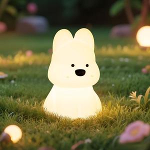 loatme Night Light for Kids, Rechargeable Dimmable Silicone LED Nightlight with 7 Colors, Baby Nursery Night Lamp, Touch Squishy Lamp, Cute Gifts for Girls, Boys, Toddler Room Decor, Dog