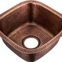 Monarch Abode Kitchen & Bar Sink 15-inch Atlas Dual Mount Drop in Kitchen Sink, Hand Hammered Pure Copper Sinks, Drop in Bar Sinks or Undermount, Deep Single Bowl