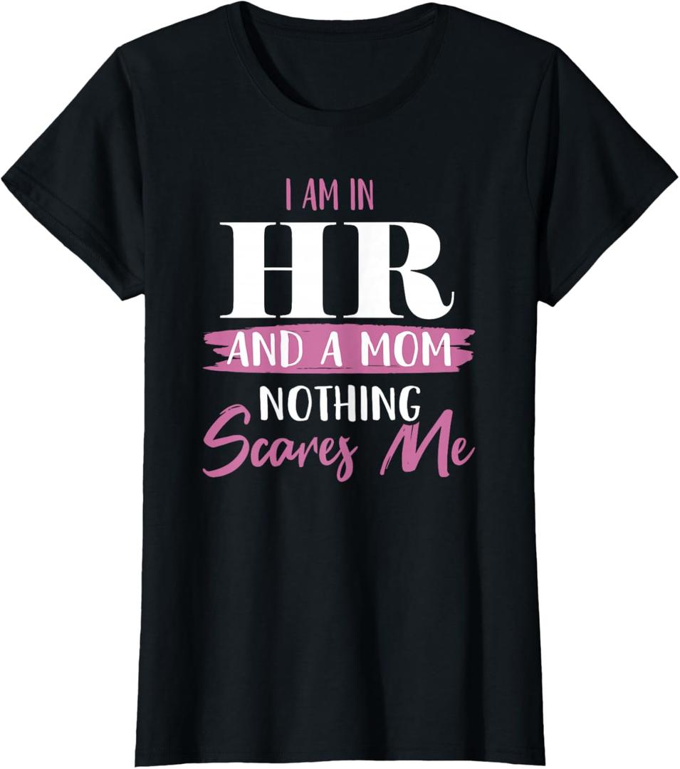 HR Mom Giftz and More Womens Funny HR Mom Shirt Human Resources HR Lady HR Mom Gift T-Shirt, Black, Small