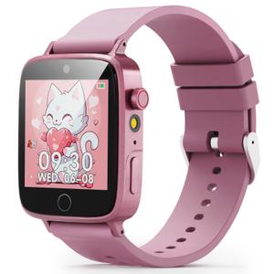 ZUODUN Kids Watches for Girls Toys Age 4-12, Smart Watch for Kids with Camera, 26 Puzzle Games, Alarm Clock, Pedometer, Audiobook, Learn Card, Toddler Watch Birthday Gift for 8 9 10 Year Old Girl
