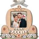 2 x Personalized Wedding Gifts for Couples 2026 - Valentines Day Gifts for Him Her, Bridal Shower Gift for Bride, Newly Wed Gifts for Mr and Mrs Couple, Custom Wooden Ornaments with Picture