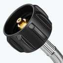 2 ft Rubber Propane Regulator Hose with Pressure Gauge, for Outdoor Camping Heating or Outdoor BBQ Equipment, Burner Stoves, Gas Heaters, Forced Air Heaters, Blackstone Grills