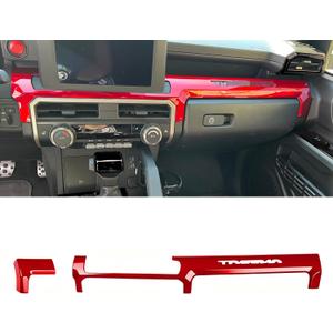 Dashboard Cover For Toyota Tacoma 2024 2025 2026 8&14Inch Display Interior Accessories Center Consoles ABS Frame Decor (Dark Red, Dashboard Cover)