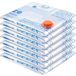 Vacuum Storage Bags 7 Jumbo, Space Saver Sealer Bags, Airtight Compression Bags for Clothes, Pillows, Comforters, Blankets, Bedding