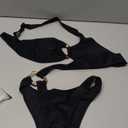 OYOANGLE Women's Ring Linked Cut Out One Shoulder One Piece Swimsuit High Cut Bathing Suits (Medium, Black)