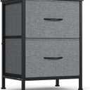 SONGMICS BELLAH Collection - Dresser for Bedroom, Chest of Drawers, Nightstand, 2 Drawers, Storage Organizer Unit, Closet, Entryway, Modern, Slate Gray ULGS312GN02S