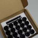 Gasupply 1/2 20 Lug Nuts Black Spline, 1/2-20 Closed End Acorn Tuner Lug Nuts 2 Inch (50mm) Tall Conical Seat 60 Degree for Aftermarket Wheels, 20 Pack+ 1 Lug Nut Lock Key Socket