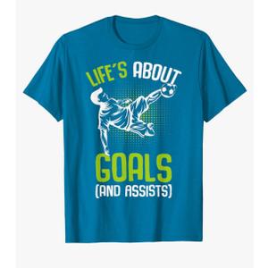 Life´s About Goals Soccer Player Boys Kids Youth T-Shirt Medium