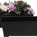 Elly Dcor Set of 2 24x8 Rectangular Modern, Resistant and Self Watering Planter with Rattan-Like Finish, 24", Gray
