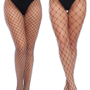 Charmnight Womens High Waist Tights Fishnet Stockings Thigh High Pantyhose, One Size