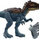 Mattel Jurassic World Mega Destroyers Dinosaur Action Figure, Carcharodontosaurus Blue Dino Toy with Attack Motion & Breakaway Accessory