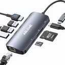 ABLEWE USB C Hub Ethernet, Multiport USB C to HDMI Hub, 8 in 1 4K@60Hz USBC Adapter,1000Mbps, 100W PD, 3 USB 3.0 Ports, Docking Station Compatible for MacBook, Tablet, Phone, Type C Devices (Grey)